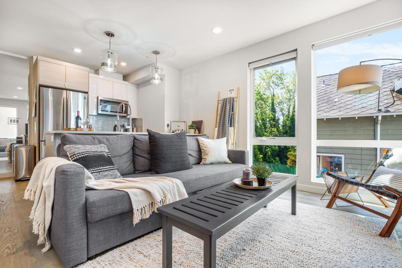 Rooftop Patio With Waterview, Private Garden & Grill 3Br 3Ba- Modern Cityscape Σιάτλ Εξωτερικό φωτογραφία